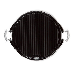 Planchas de asar carne esmaltadas de hierro fundido de  43 cm de diametro. Sin grasa. Todo el sabor.