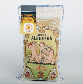 Arroz Variedad Albufera La Perla 1 kg formato tela.