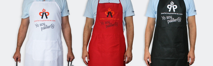 Delantales originales de cocina negros blancos rojos